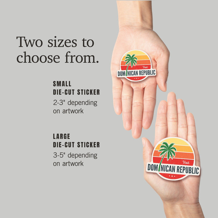 Dominican Republic, Sun Vector, Contour, Vinyl Sticker - Lantern Press