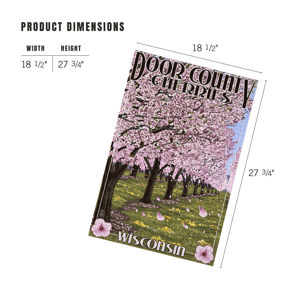 Door County, Wisconsin, Cherry Blossoms, Jigsaw Puzzle Puzzle Lantern Press