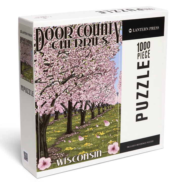 Door County, Wisconsin, Cherry Blossoms, Jigsaw Puzzle Puzzle Lantern Press