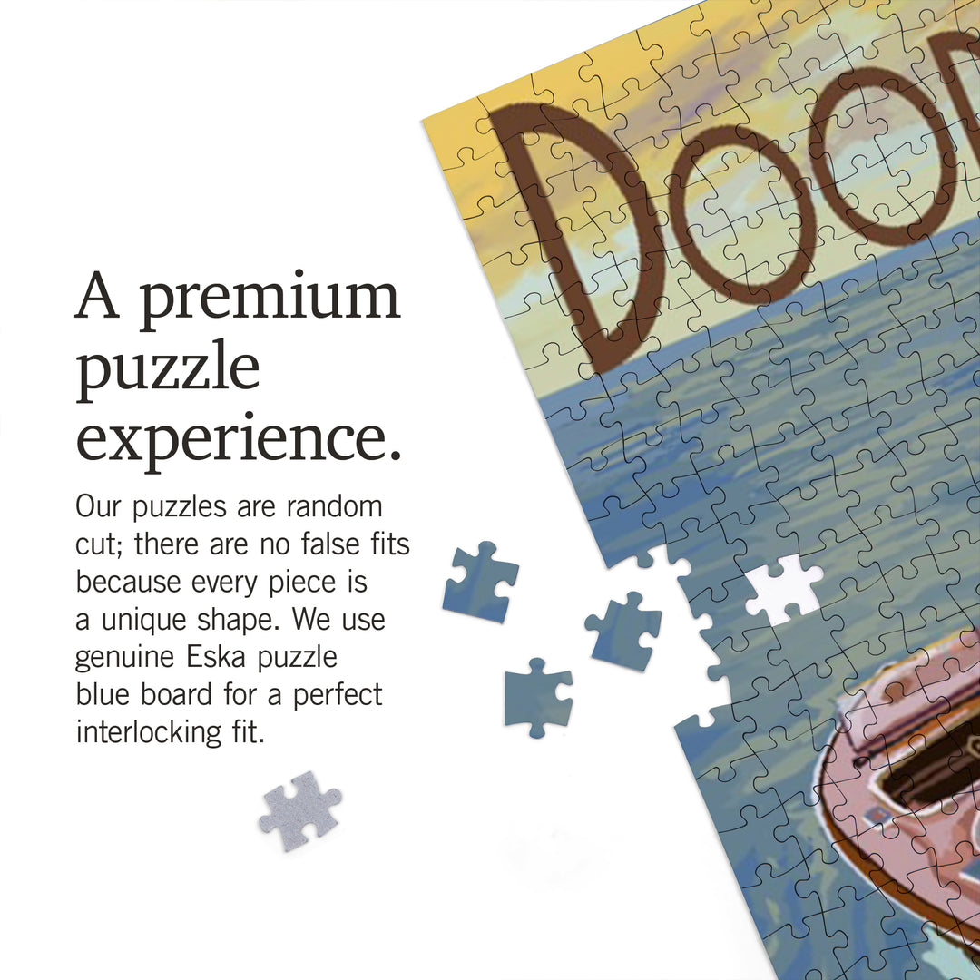 Door County, Wisconsin, Wooden Boat, Jigsaw Puzzle Puzzle Lantern Press