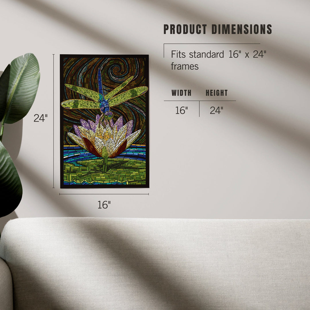 Dragonfly, Paper Mosaic, Art & Giclee Prints - Lantern Press