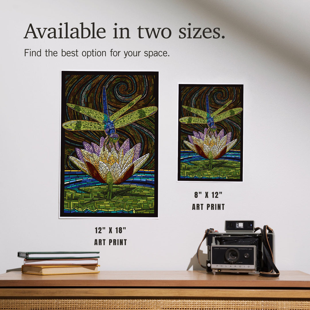 Dragonfly, Paper Mosaic, Art & Giclee Prints - Lantern Press