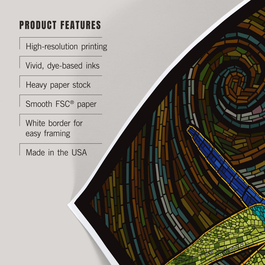 Dragonfly, Paper Mosaic, Art & Giclee Prints - Lantern Press