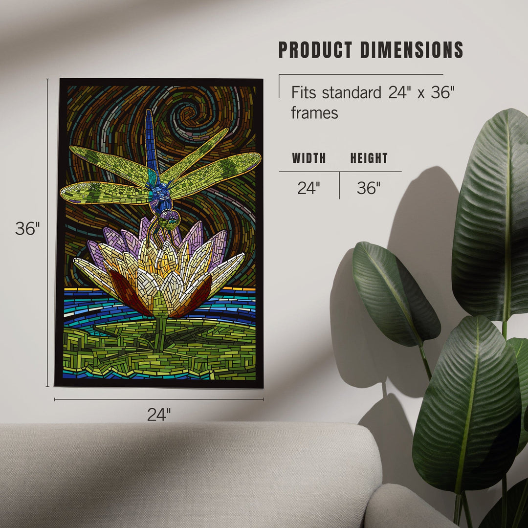 Dragonfly, Paper Mosaic, Art & Giclee Prints - Lantern Press