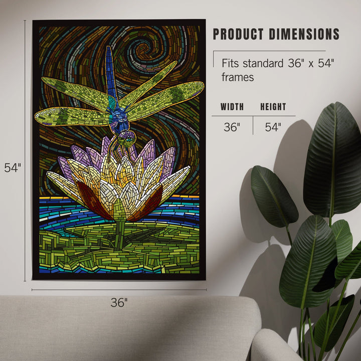 Dragonfly, Paper Mosaic, Art & Giclee Prints - Lantern Press