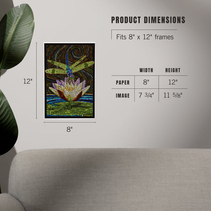Dragonfly, Paper Mosaic, Art & Giclee Prints - Lantern Press