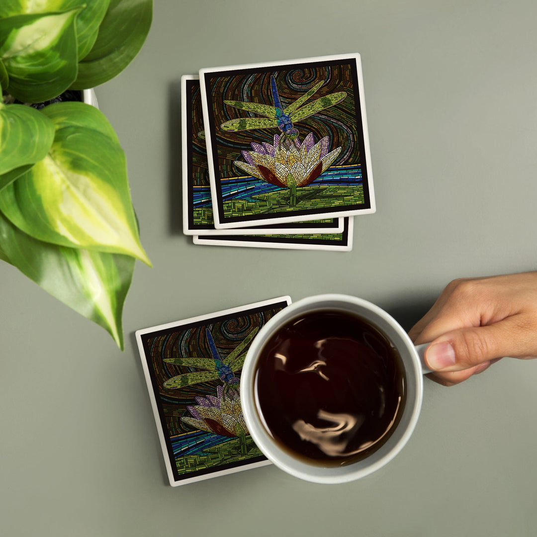 Dragonfly, Paper Mosaic, Coasters Coasters Lantern Press