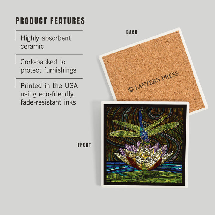 Dragonfly, Paper Mosaic, Coasters Coasters Lantern Press