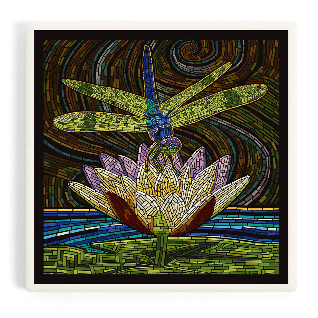 Dragonfly, Paper Mosaic, Coasters Coasters Lantern Press Coaster