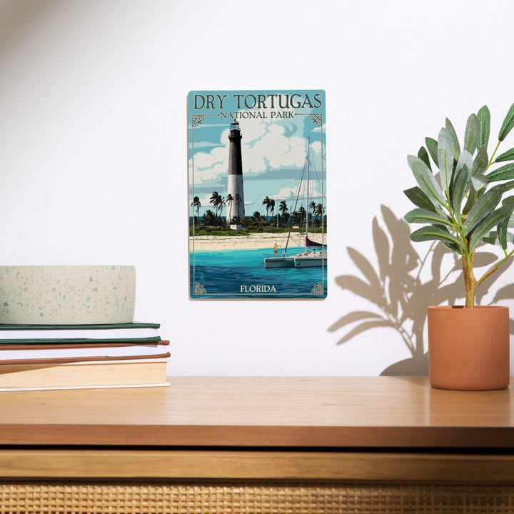 Dry Tortugas National Park, Florida, Lighthouse, Painterly Series, Wood Signs and Postcards Wood Lantern Press
