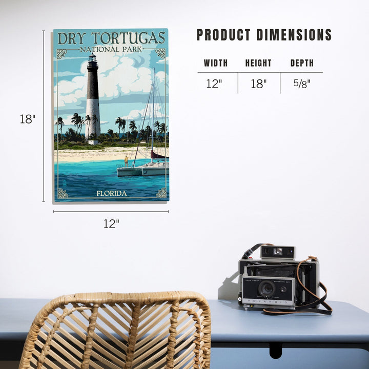 Dry Tortugas National Park, Florida, Lighthouse, Painterly Series, Wood Signs and Postcards Wood Lantern Press