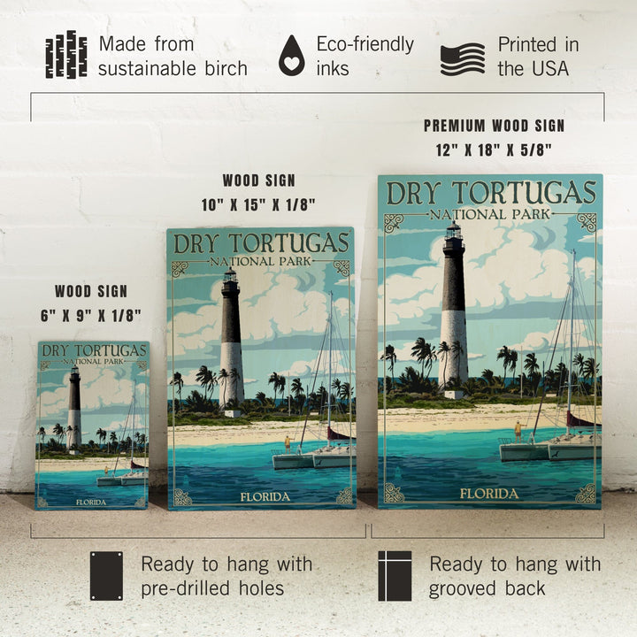 Dry Tortugas National Park, Florida, Lighthouse, Painterly Series, Wood Signs and Postcards Wood Lantern Press
