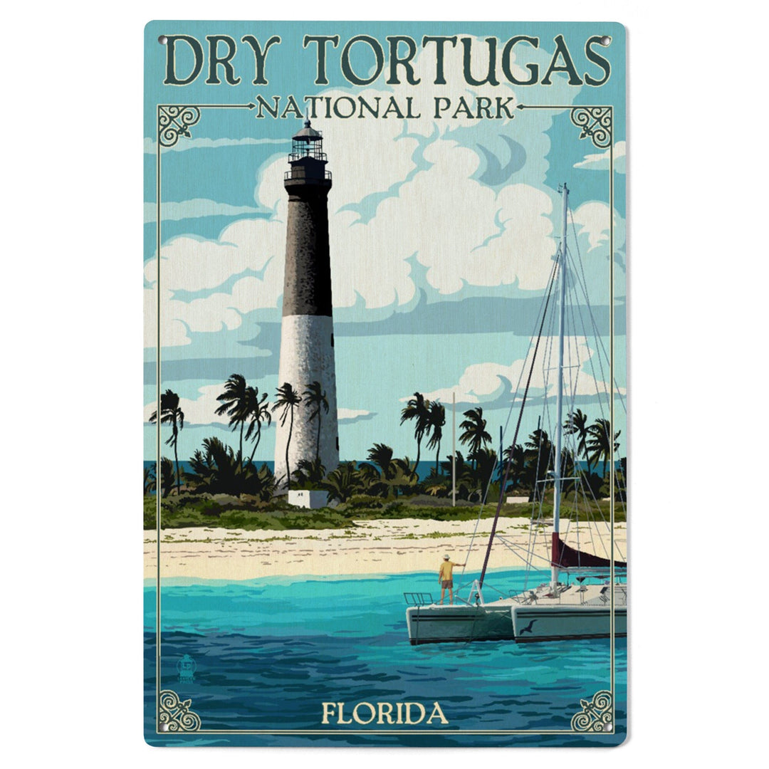 Dry Tortugas National Park, Florida, Lighthouse, Painterly Series, Wood Signs and Postcards Wood Lantern Press