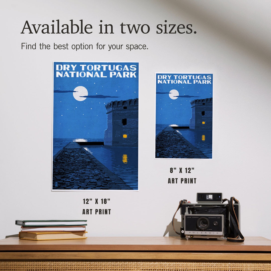 Dry Tortugas National Park, Florida, Night Scene, Painterly Series, Art & Giclee Prints - Lantern Press