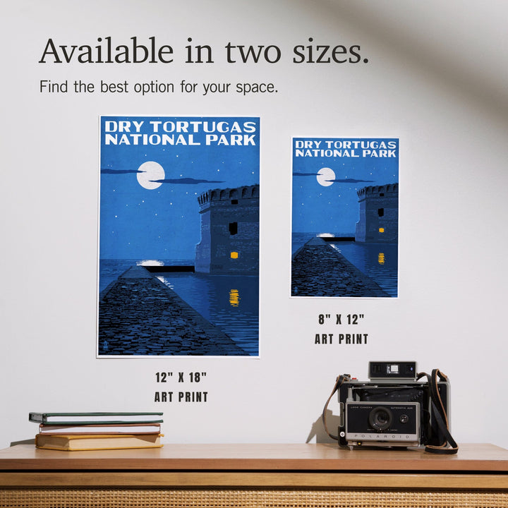 Dry Tortugas National Park, Florida, Night Scene, Painterly Series, Art & Giclee Prints - Lantern Press