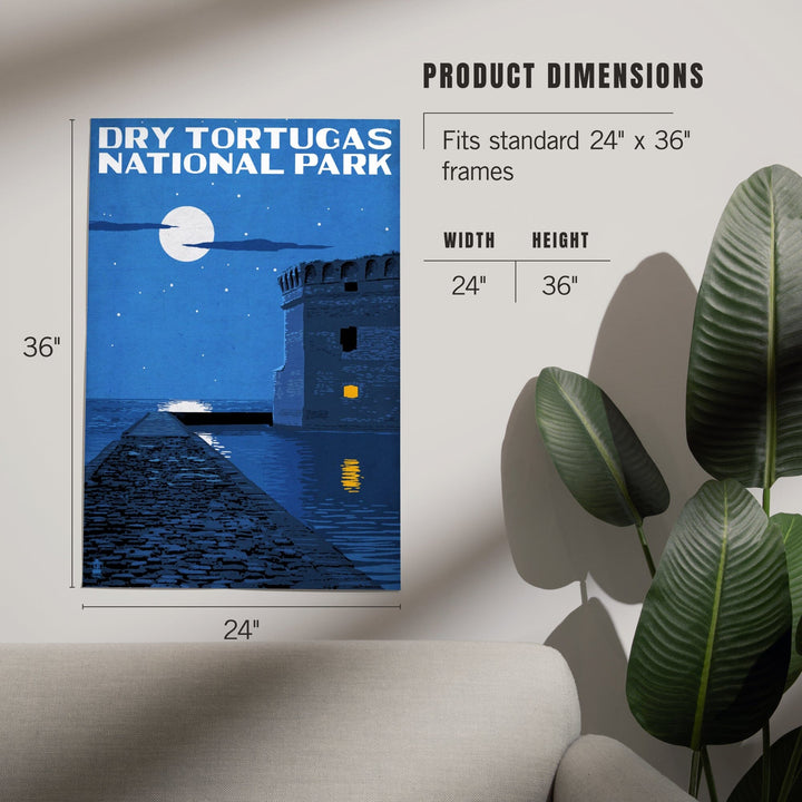 Dry Tortugas National Park, Florida, Night Scene, Painterly Series, Art & Giclee Prints - Lantern Press