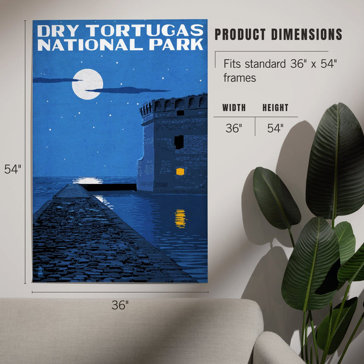 Dry Tortugas National Park, Florida, Night Scene, Painterly Series, Art & Giclee Prints - Lantern Press