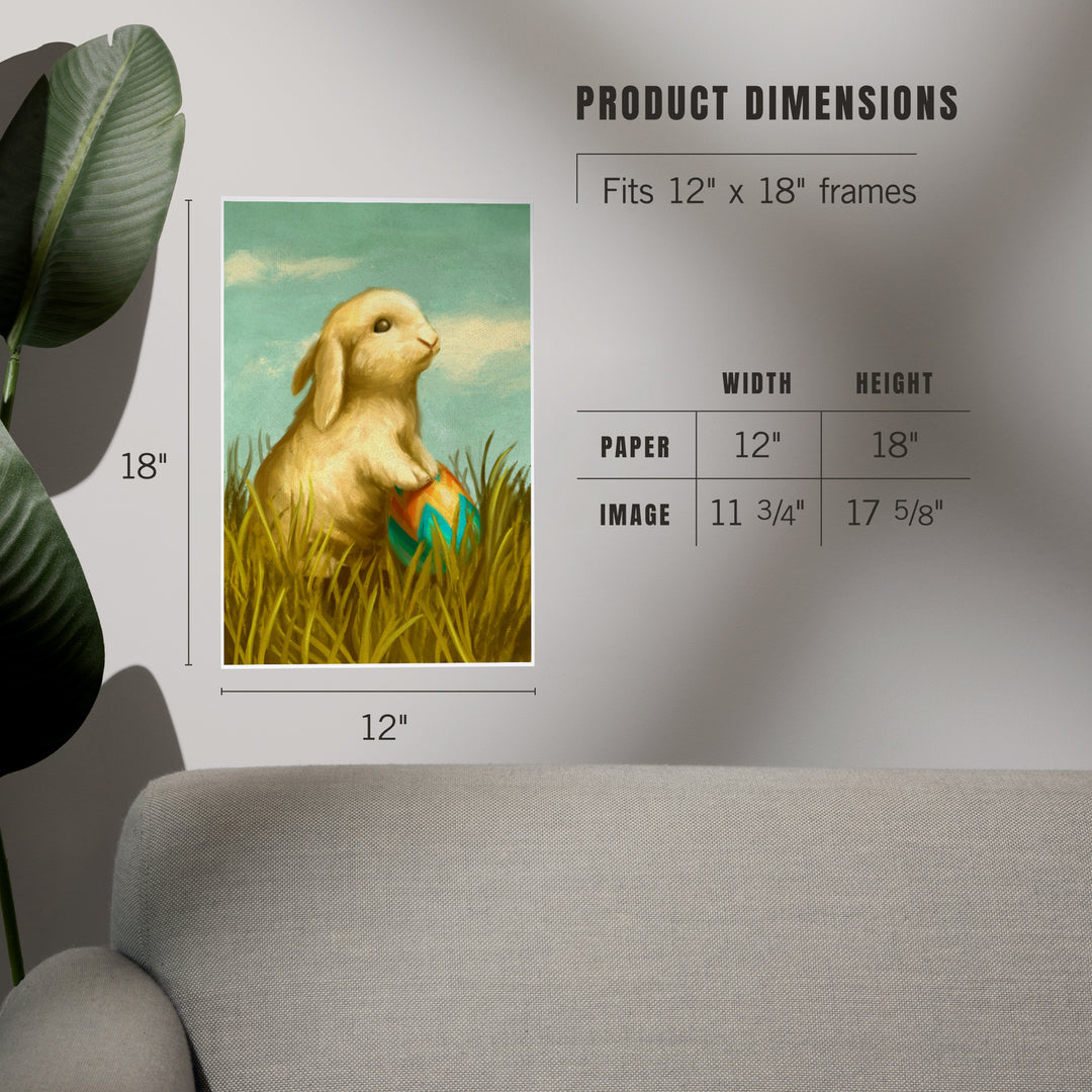 Easter Bunny, Oil Painting, Art & Giclee Prints Art Lantern Press