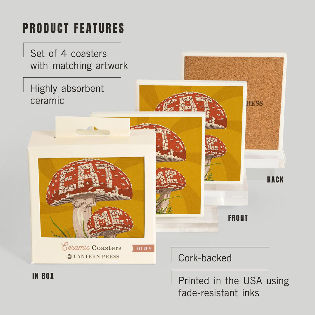 Eat Me Mushroom, Coasters Coasters Lantern Press