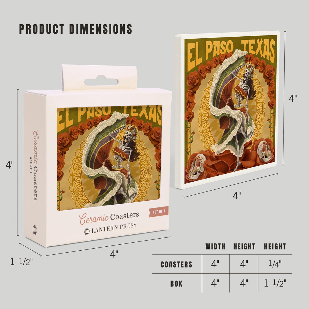 El Paso, Texas, Day of the Dead Dancer, Coasters Coasters Lantern Press