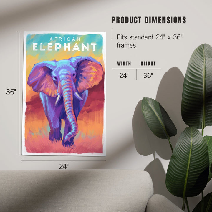 Elephant (African), Vivid, Art & Giclee Prints - Lantern Press