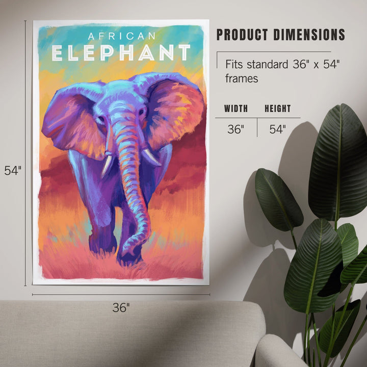 Elephant (African), Vivid, Art & Giclee Prints - Lantern Press