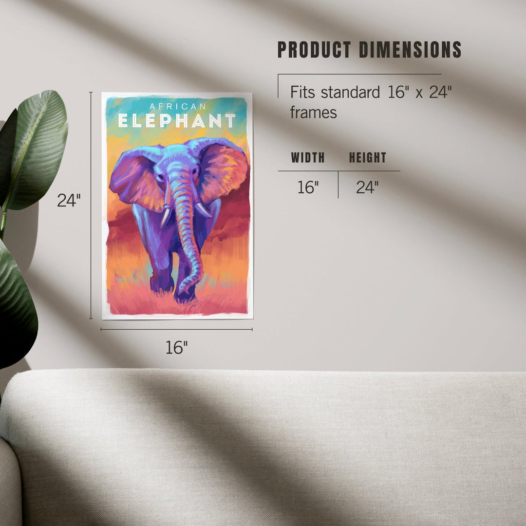 Elephant (African), Vivid, Art & Giclee Prints - Lantern Press