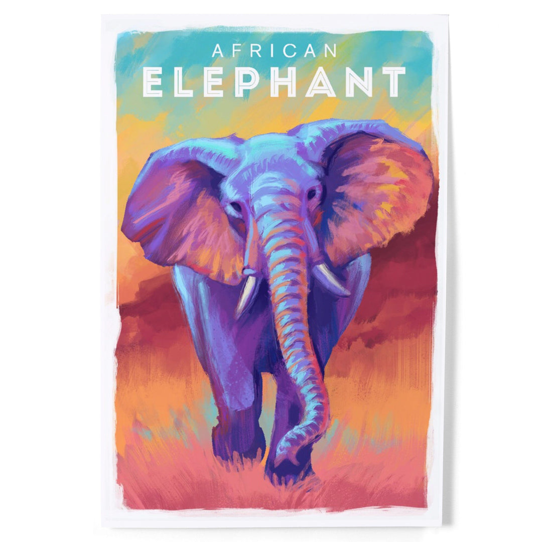 Elephant (African), Vivid, Art & Giclee Prints - Lantern Press