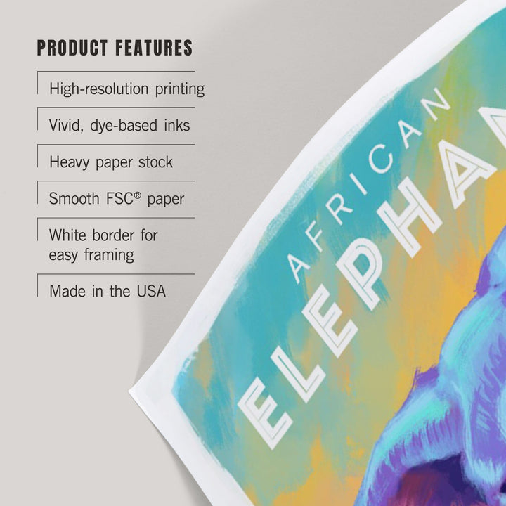 Elephant (African), Vivid, Art & Giclee Prints - Lantern Press