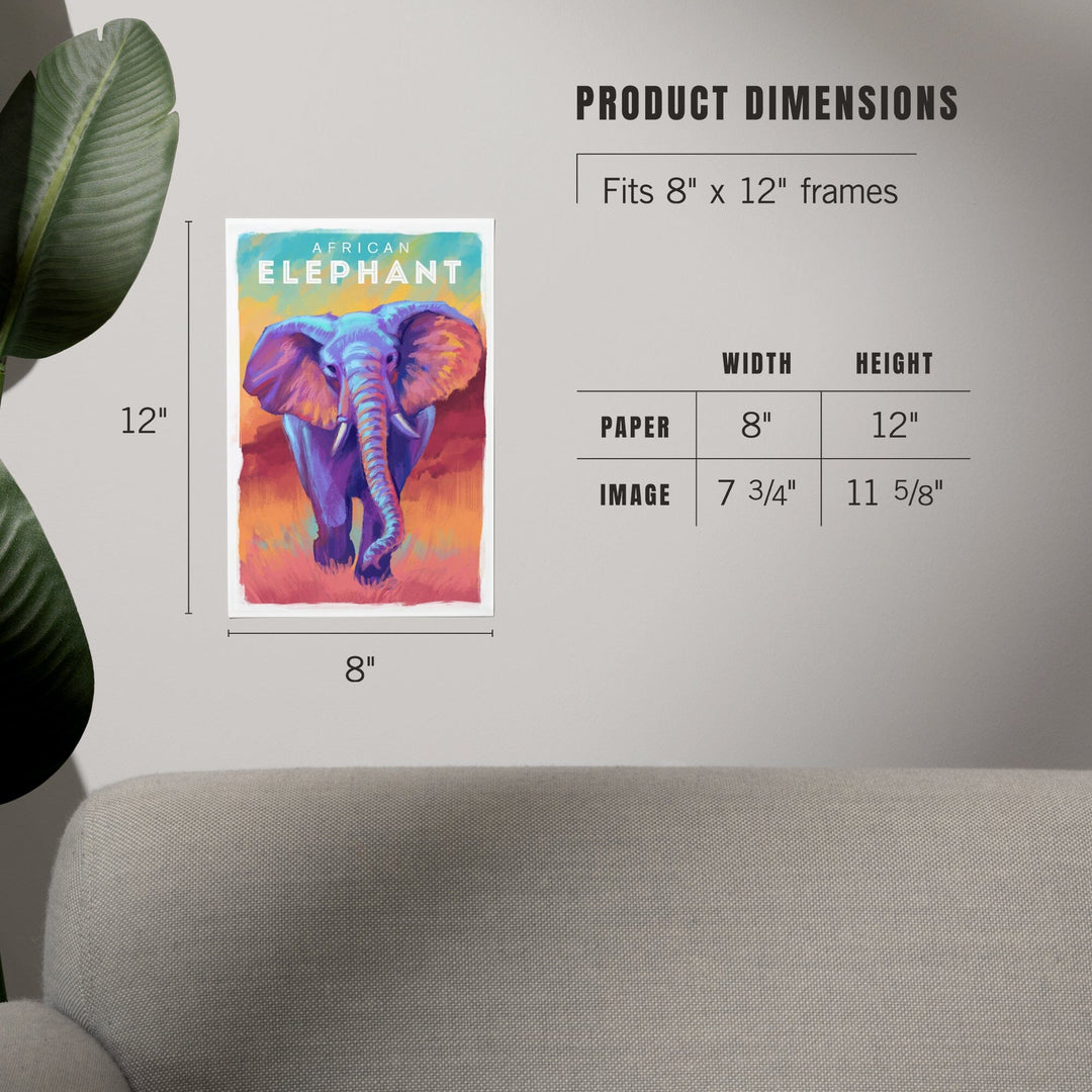 Elephant (African), Vivid, Art & Giclee Prints - Lantern Press