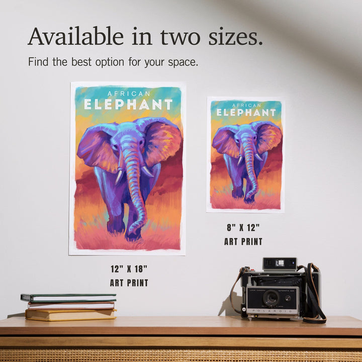 Elephant (African), Vivid, Art & Giclee Prints - Lantern Press