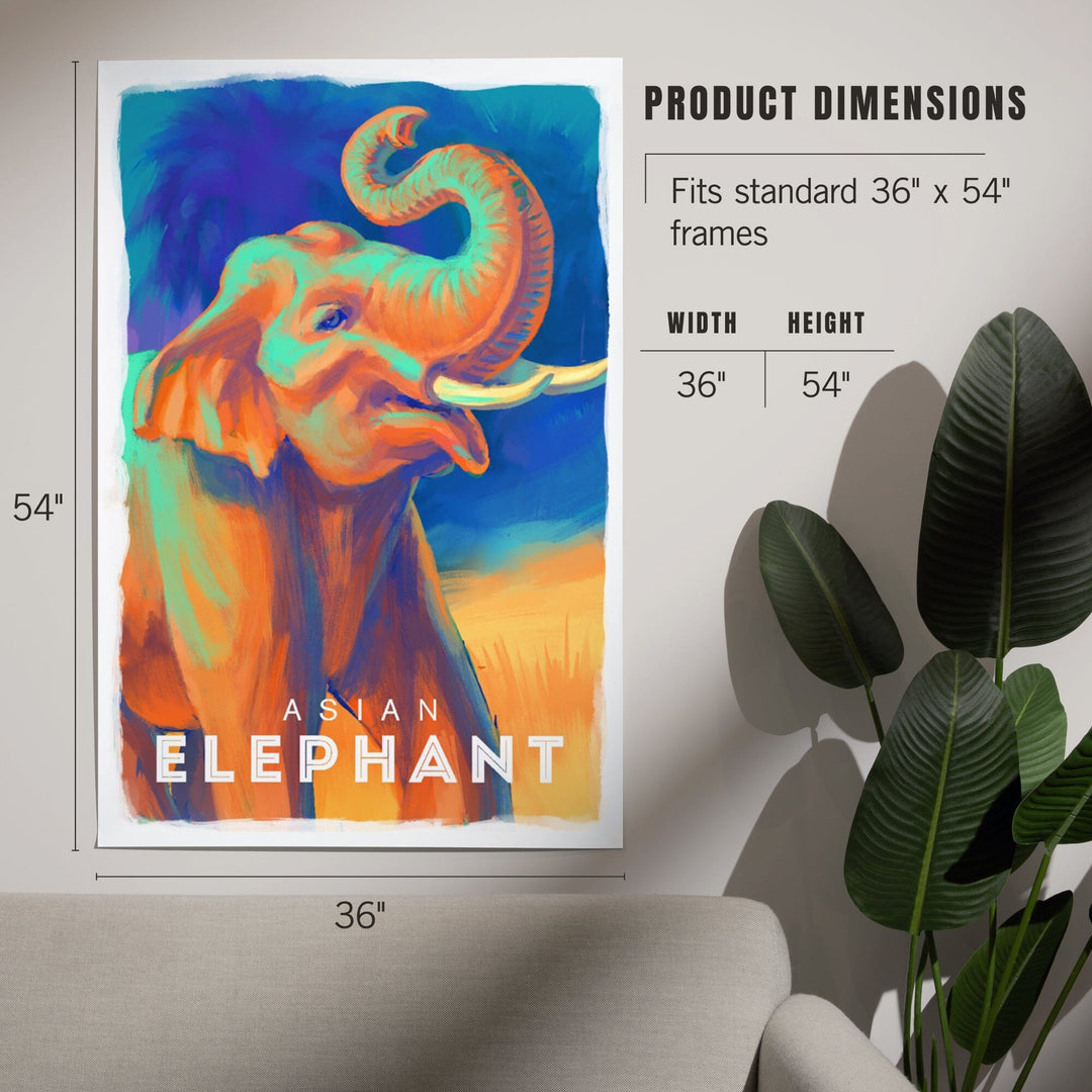Elephant (Asian), Vivid, Art & Giclee Prints - Lantern Press