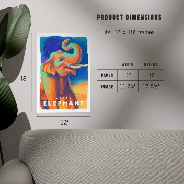 Elephant (Asian), Vivid, Art & Giclee Prints - Lantern Press