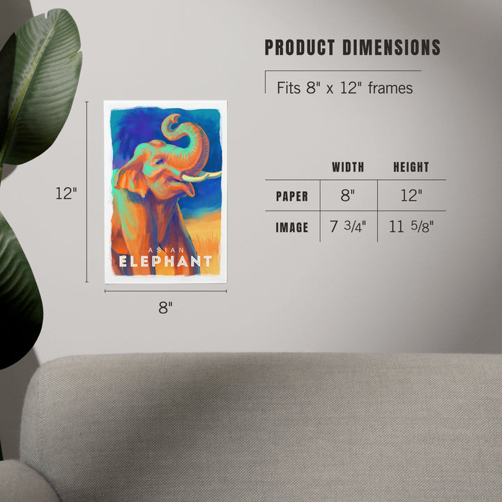 Elephant (Asian), Vivid, Art & Giclee Prints - Lantern Press