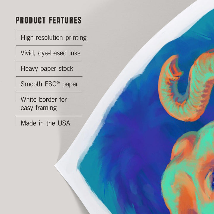 Elephant (Asian), Vivid, Art & Giclee Prints - Lantern Press