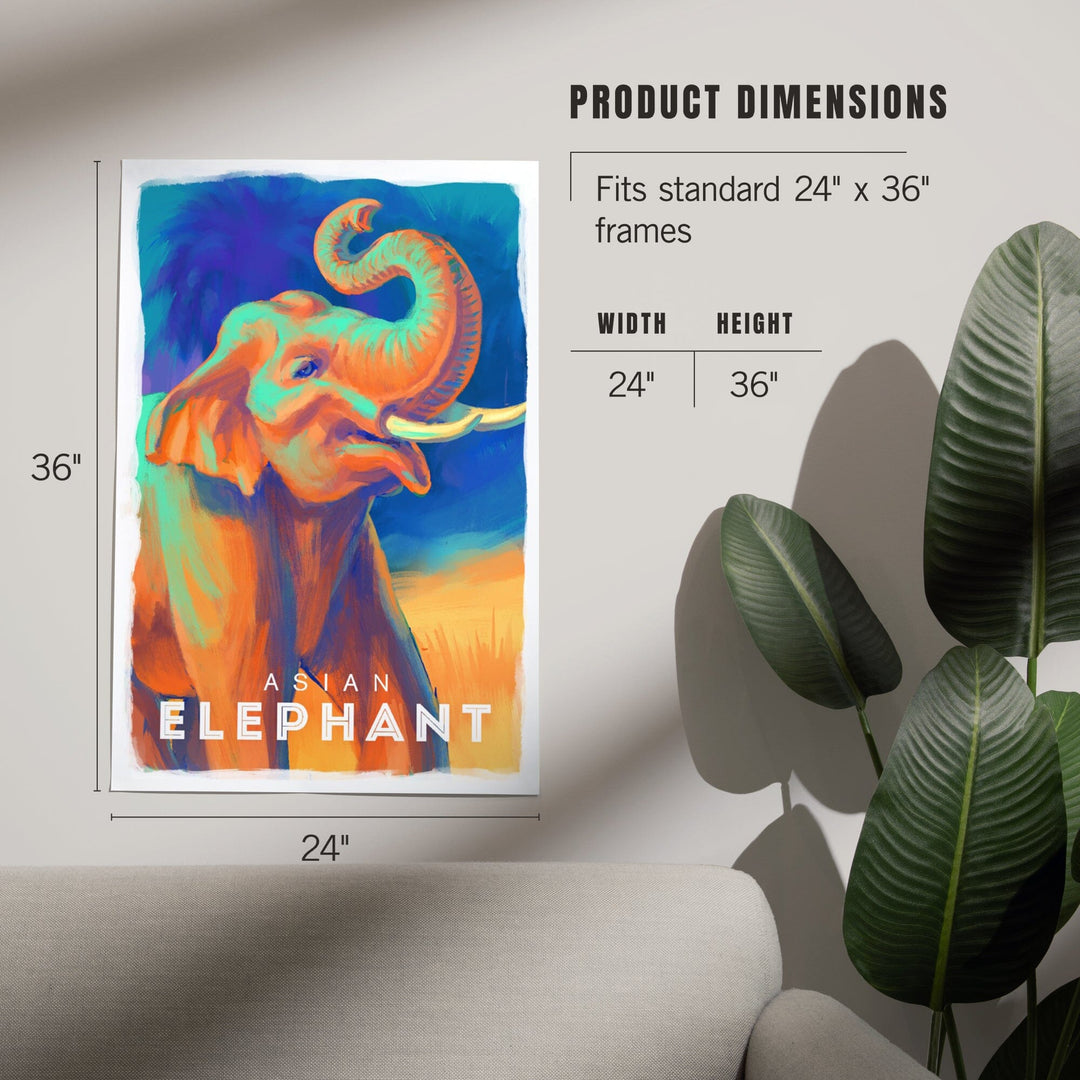Elephant (Asian), Vivid, Art & Giclee Prints - Lantern Press