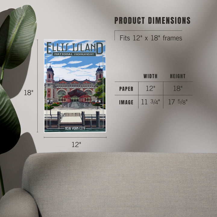 Ellis Island National Monument, New York City, Building Exterior, Art & Giclee Prints - Lantern Press