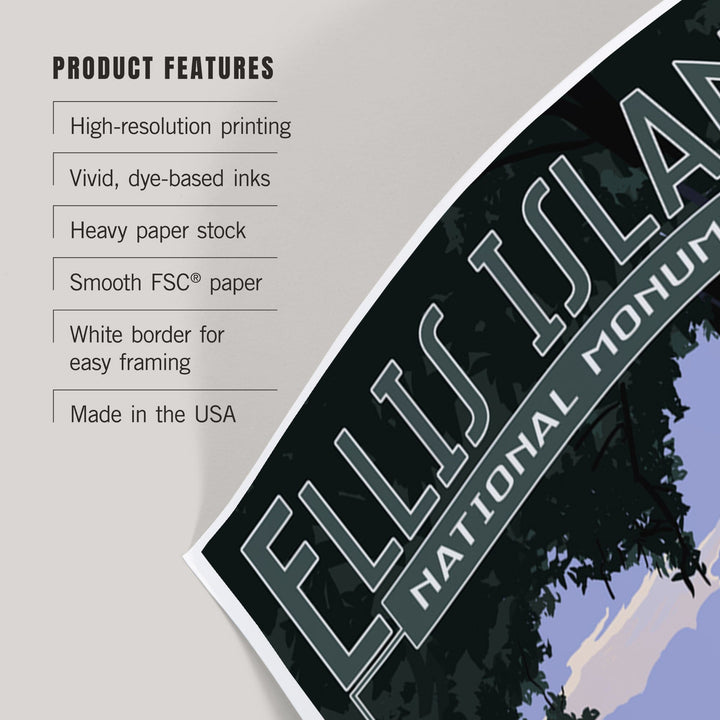 Ellis Island National Monument, New York City, Statue of Liberty, Art & Giclee Prints - Lantern Press