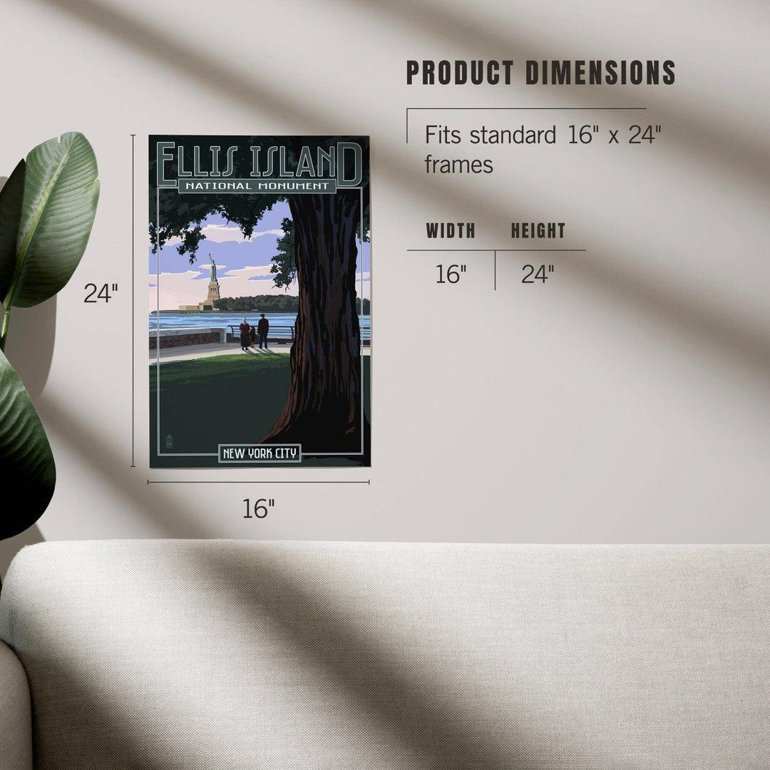 Ellis Island National Monument, New York City, Statue of Liberty, Art & Giclee Prints - Lantern Press