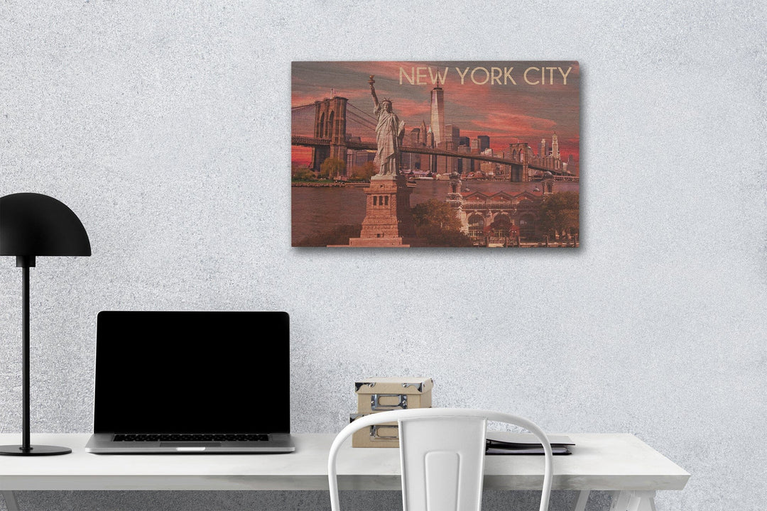 Ellis Island National Monument, New York City, Statue of Liberty, Lantern Press Photograph, Wood Signs and Postcards - Lantern Press