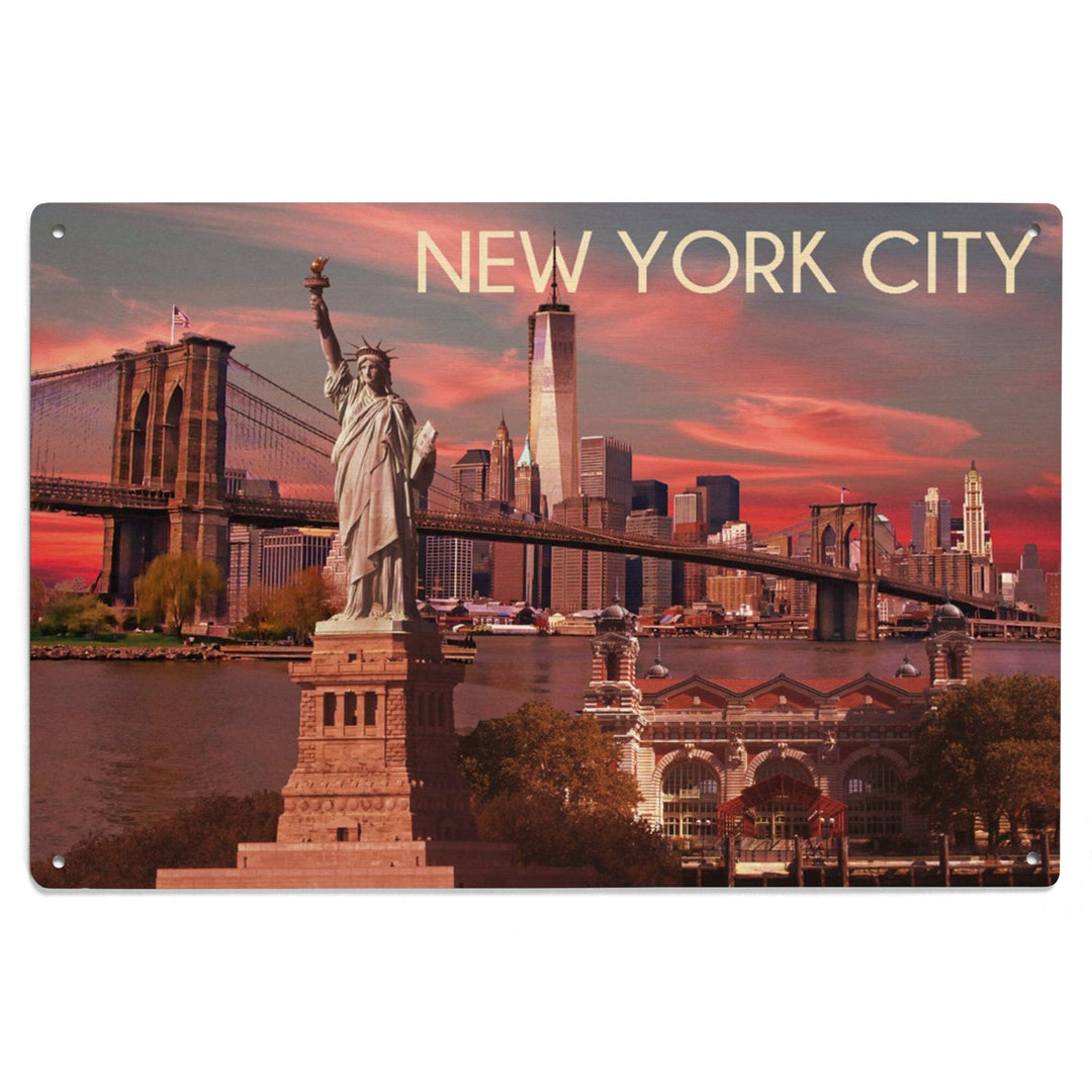 Ellis Island National Monument, New York City, Statue of Liberty, Lantern Press Photograph, Wood Signs and Postcards - Lantern Press