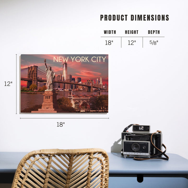 Ellis Island National Monument, New York City, Statue of Liberty, Lantern Press Photograph, Wood Signs and Postcards - Lantern Press