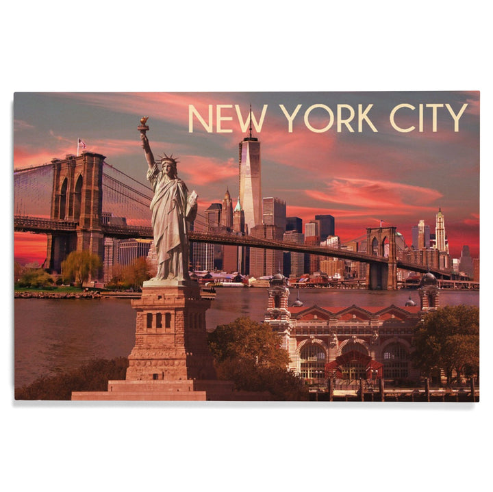 Ellis Island National Monument, New York City, Statue of Liberty, Lantern Press Photograph, Wood Signs and Postcards - Lantern Press