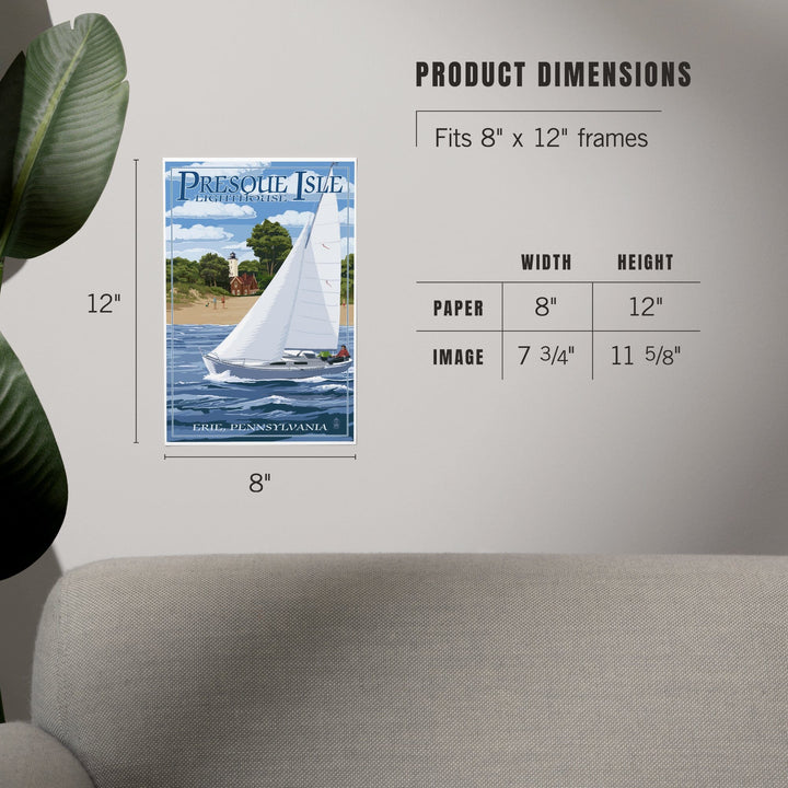 Erie, Pennsylvania, Presque Isle Lighthouse, Art & Giclee Prints - Lantern Press