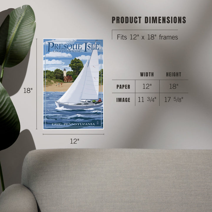 Erie, Pennsylvania, Presque Isle Lighthouse, Art & Giclee Prints - Lantern Press