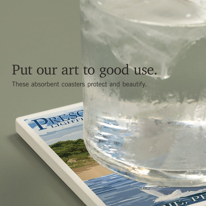 Erie, Pennsylvania, Presque Isle Lighthouse, Coasters Coasters Lantern Press