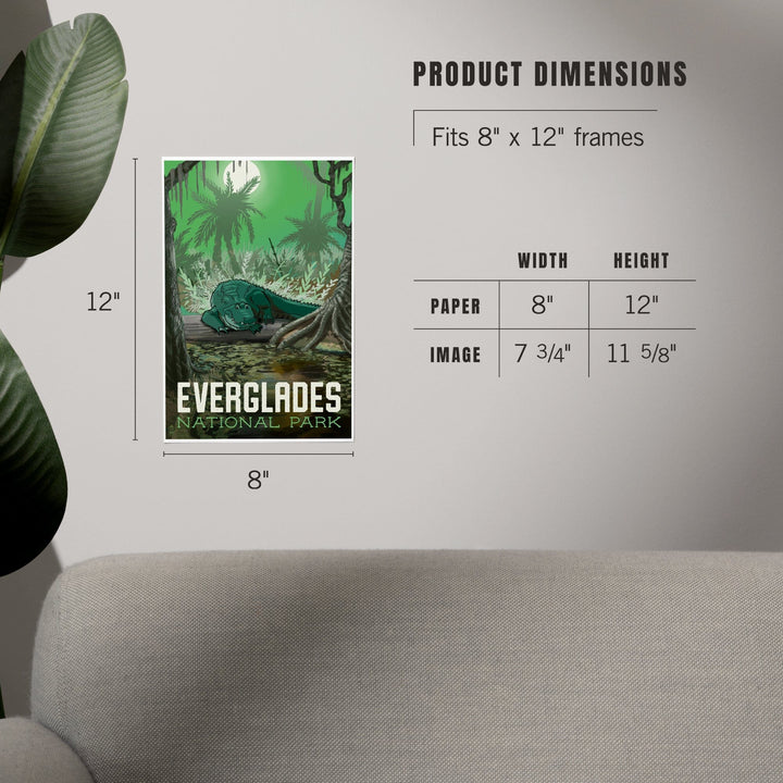 Everglades National Park, Florida, Alligator in Swamp, Art & Giclee Prints Art Lantern Press