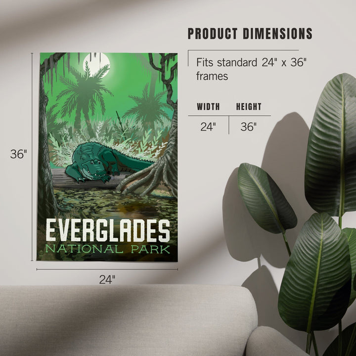 Everglades National Park, Florida, Alligator in Swamp, Art & Giclee Prints Art Lantern Press
