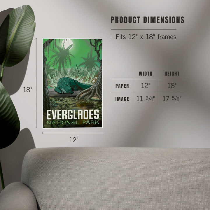 Everglades National Park, Florida, Alligator in Swamp, Art & Giclee Prints Art Lantern Press