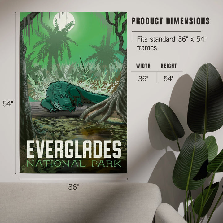 Everglades National Park, Florida, Alligator in Swamp, Art & Giclee Prints Art Lantern Press
